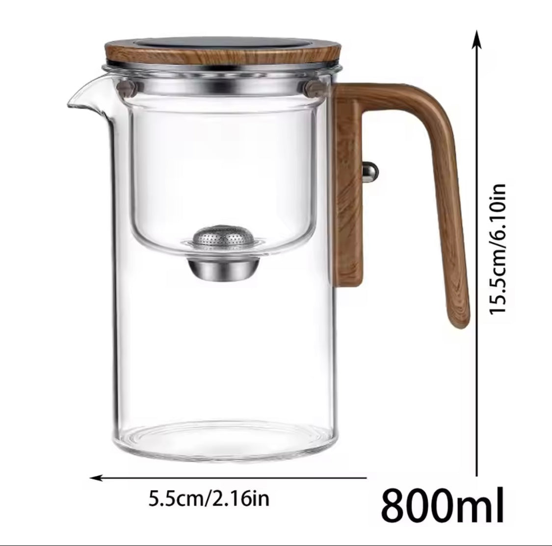 Luxury glass teapot 800ml.